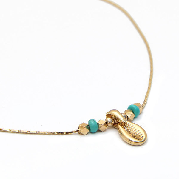 Acapulco Choker Necklace - Turquoise & Gold-filled