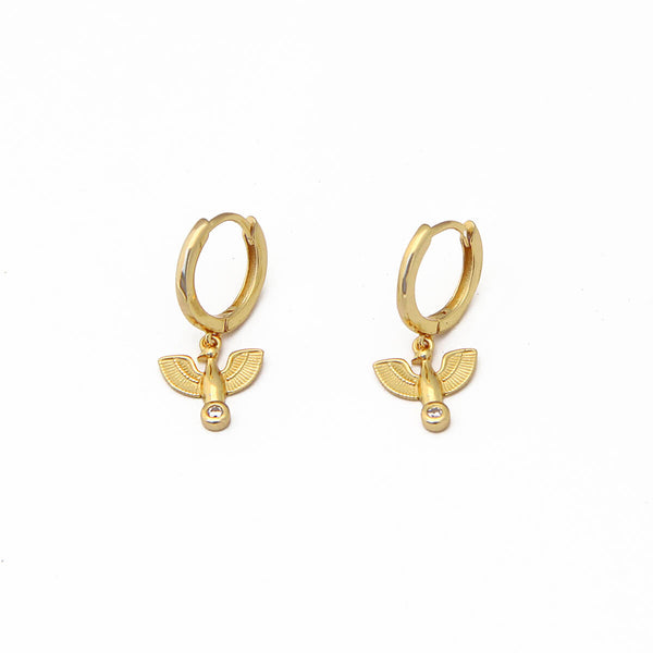 Wings Earrings - Sterling Silver, Gold Plated