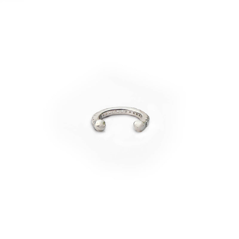 Hoop Zircons Cuff Earring - Sterling Silver