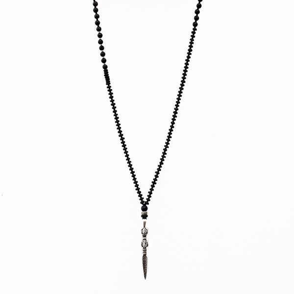 Nogo Necklace - Black & Silver Plated