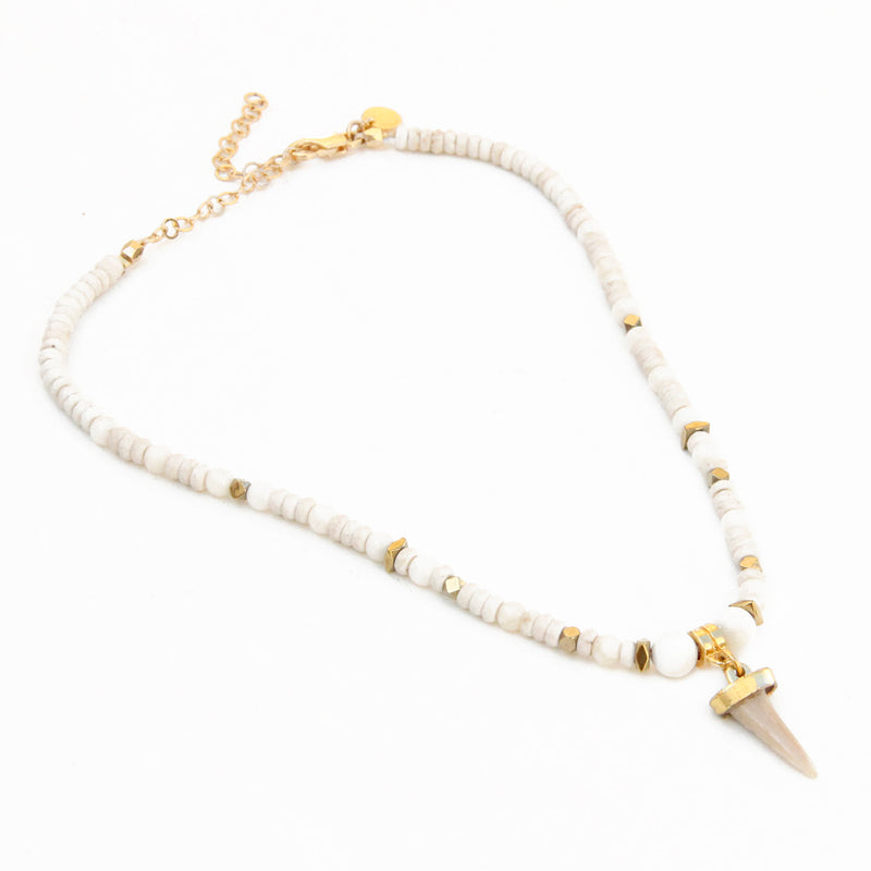 Shark Tooth Choker Necklace - Gold Plated