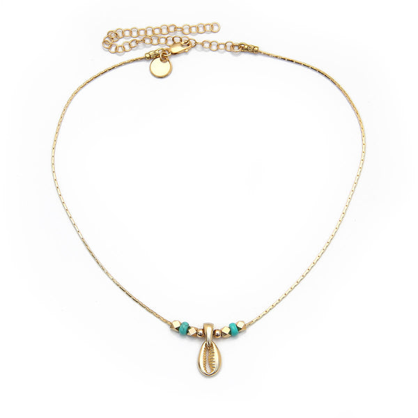 Acapulco Choker Necklace - Turquoise & Gold-filled