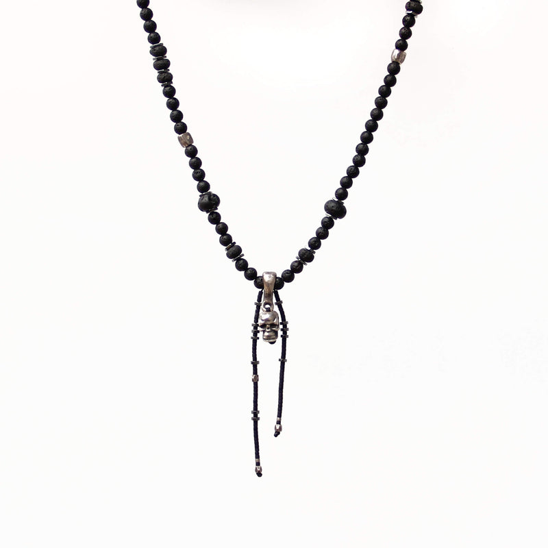 Amy Necklace - Men - Black & Silver Plated
