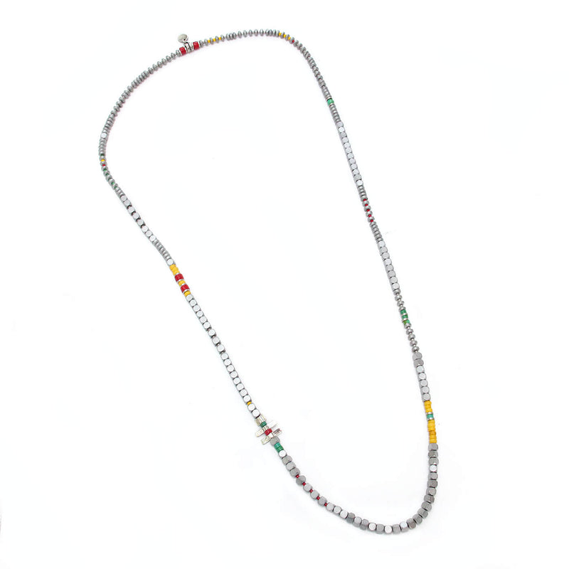 Tetris Necklace - Men - Red, Yellow & Sterling Silver