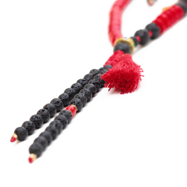 Calypso mala Necklace - Red & Black