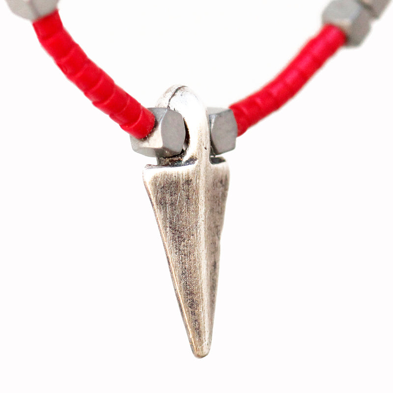 Rocky Necklace - Red & Silver Plated