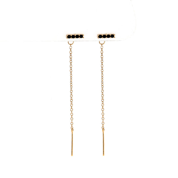 Quattro Zircons Earrings - Sterling Silver, Gold Plated