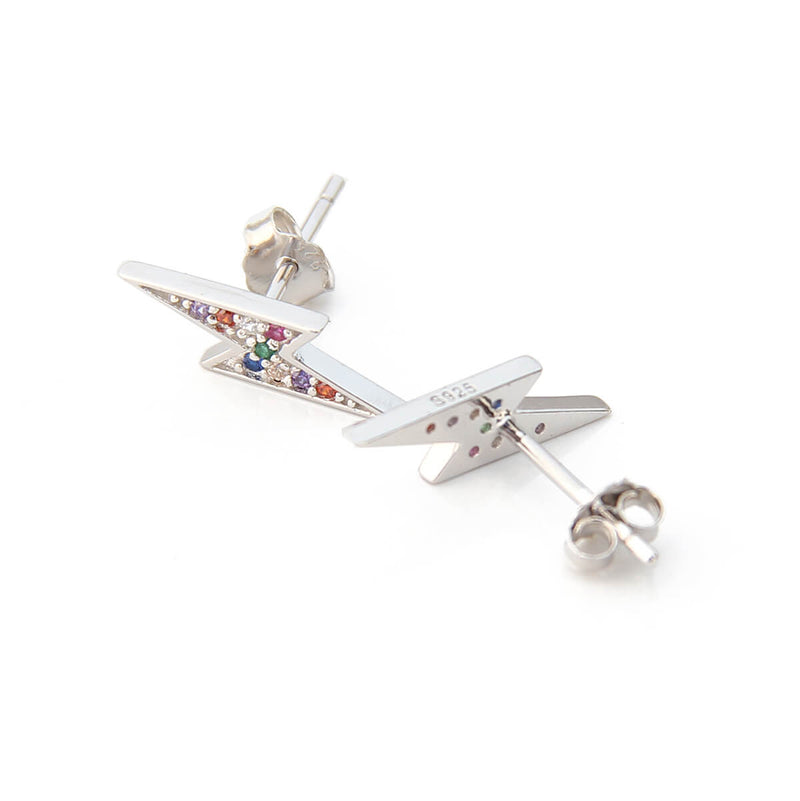 Colored Zircons Thunder Earrings - Sterling Silver