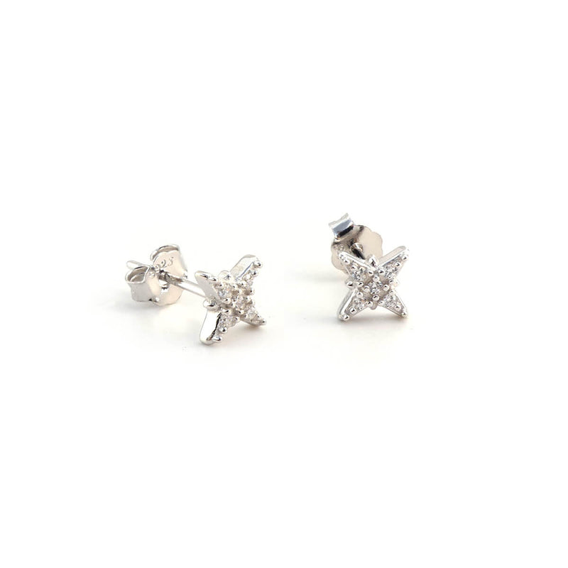 Zircons Star Earrings - Sterling Silver