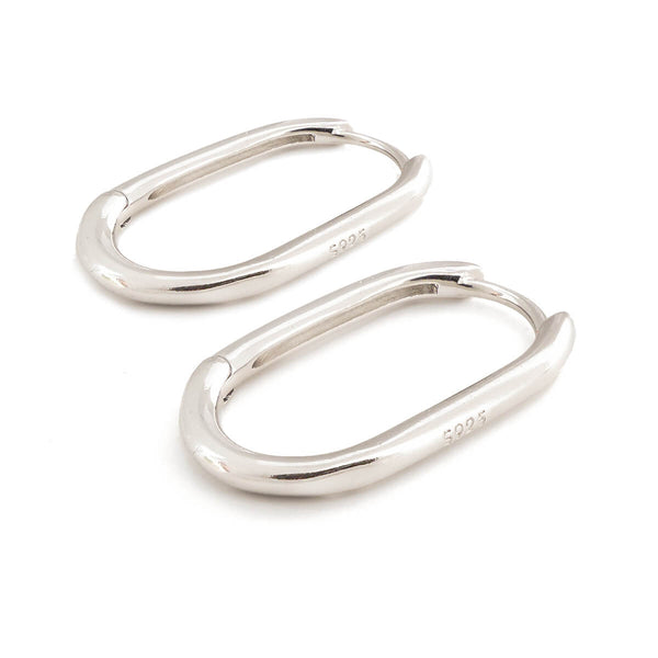 Oval Link Earrings - Sterling Silver