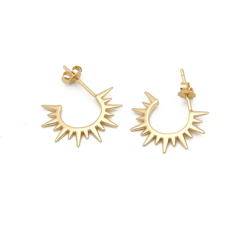 Sun Earrings - Sterling Silver, Gold Plated