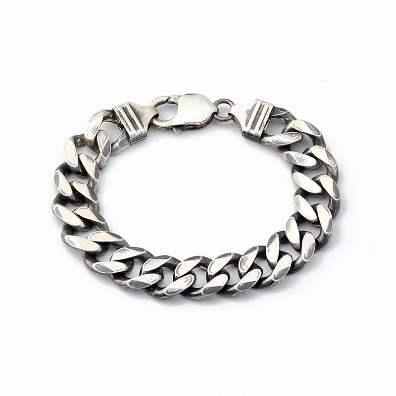 Thick Link Chain Bracelet - Sterling Silver