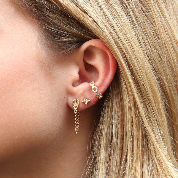 Earrings Stack - Amelie - Sterling Silver, Gold Plated