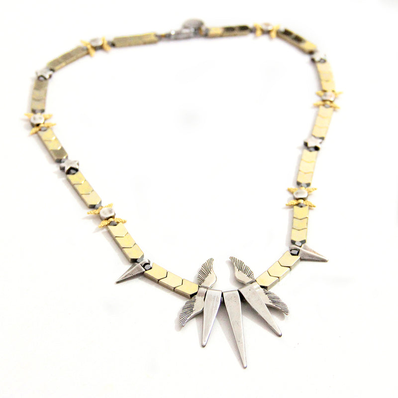 Troy Necklace - Bright Gold Hematite