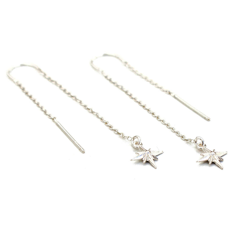 Sterling Silver Star Tassel Earrings
