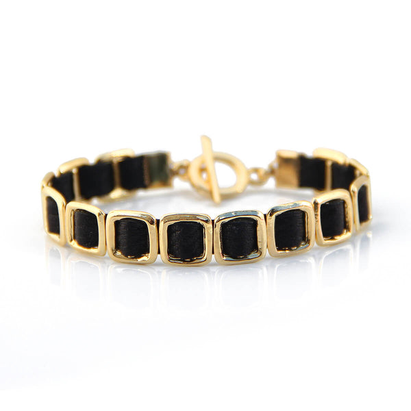 Mini Anat Bracelet - Black & Gold Plated