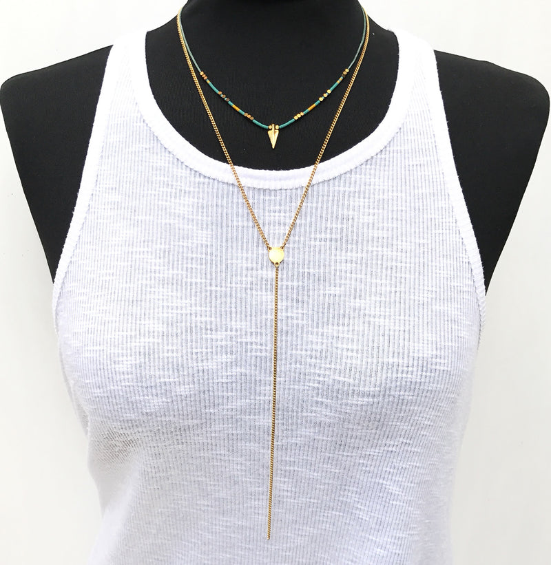 Rocky Necklace -Turquoise & Gold Plated