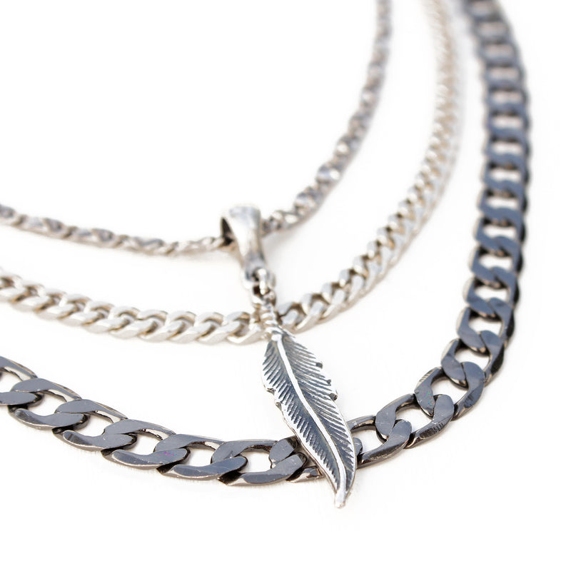Feather Necklace - Silver Plated