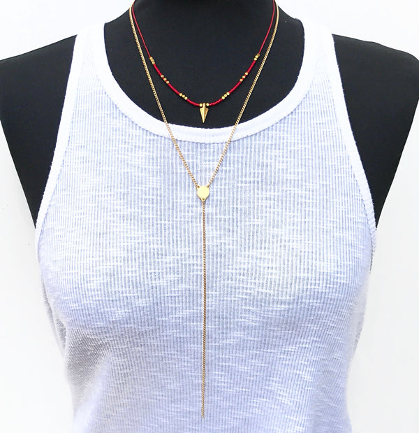 Rocky Necklace - Red & Gold Plated