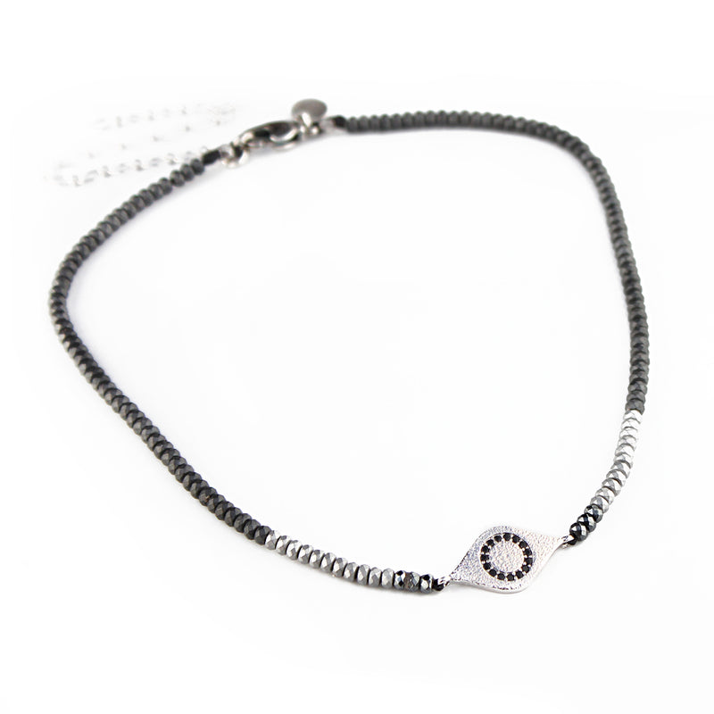 Eye Choker Necklace - Silver Plated