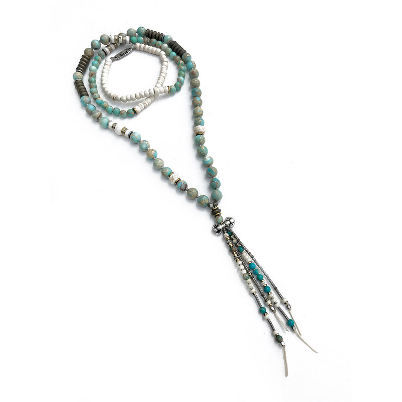 Fringe Mala Necklace - Turquoise