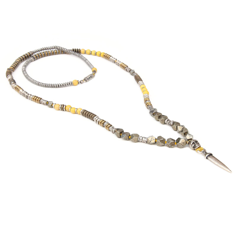 Mohawk Necklace - Men - Yellow & Silver Plated