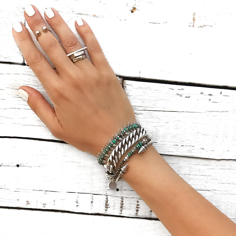 Camila Bracelet - Turquoise & Silver Plated