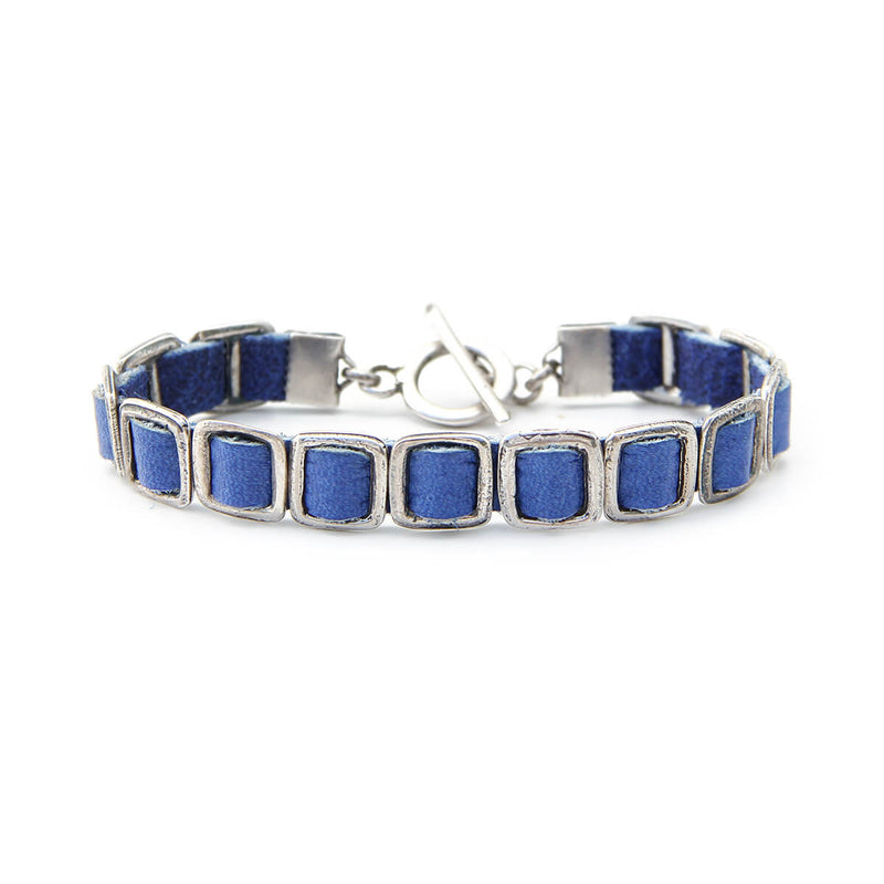 Mini Anat Bracelet - Blue & Silver Plated