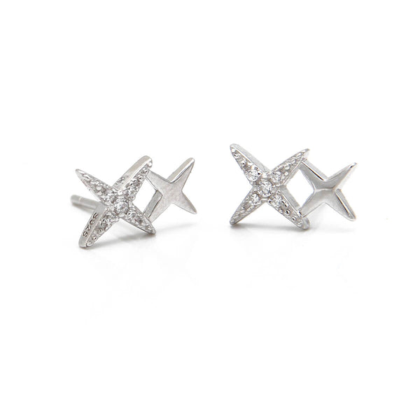 Two Stars Earrings - Sterling Silver