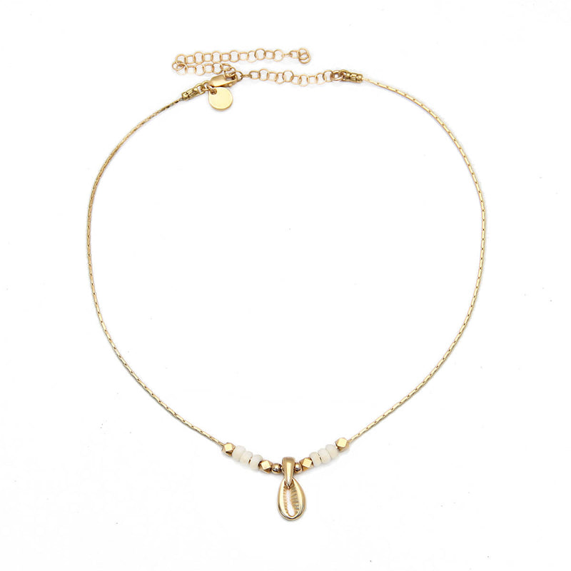 Acapulco Choker Necklace - Cream, Gold-filled