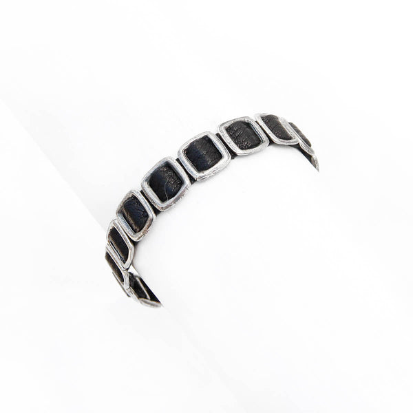 Mini Anat Bracelet - Men - Black & Silver Plated