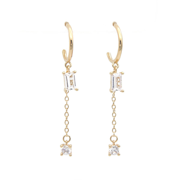 Anais Zircons Earrings - Sterling Silver, Gold Plated