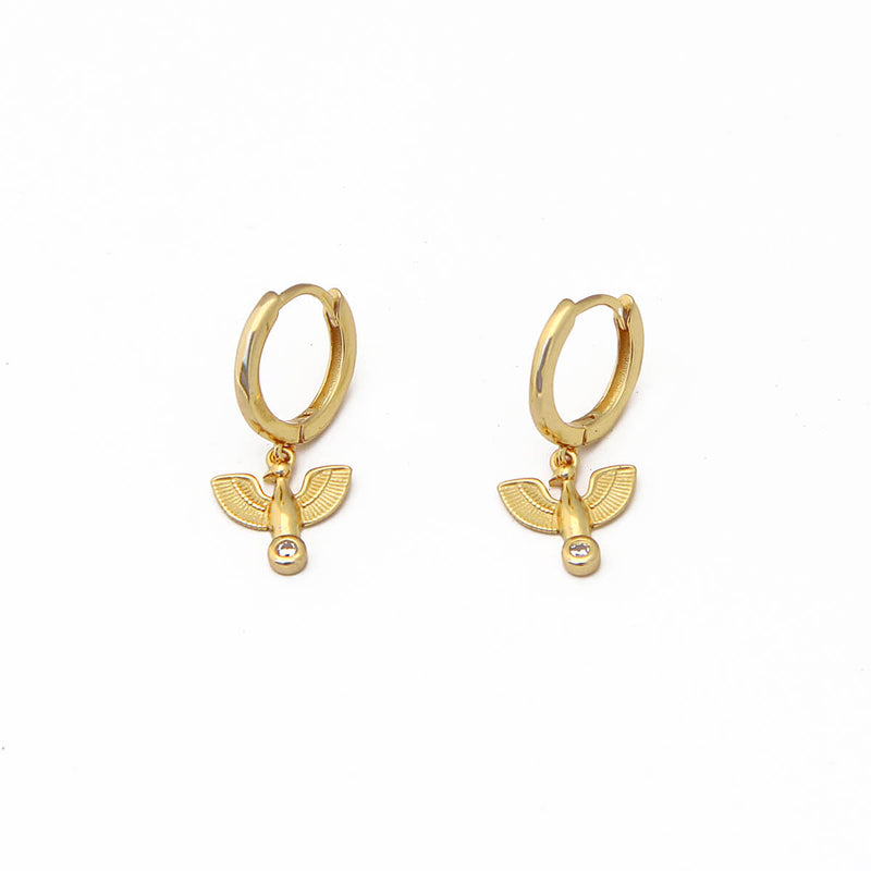 Wings Earrings - Sterling Silver, Gold Plated