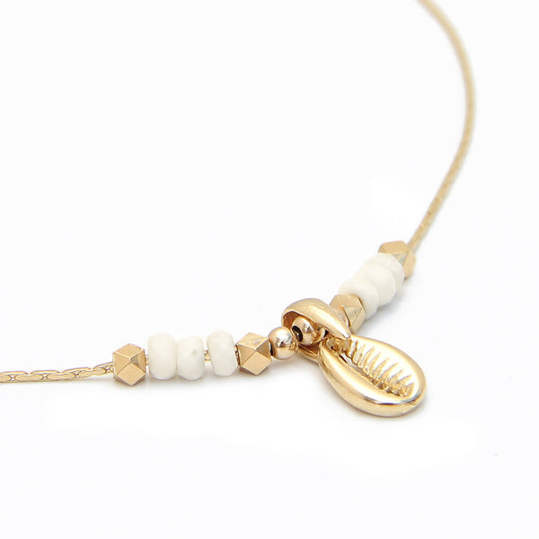 Acapulco Choker Necklace - Cream, Gold-filled
