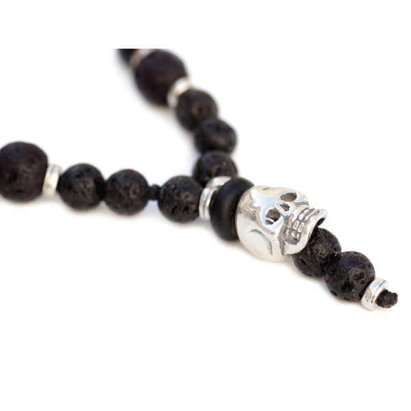 Skull Necklace for Kids - Black & Silver